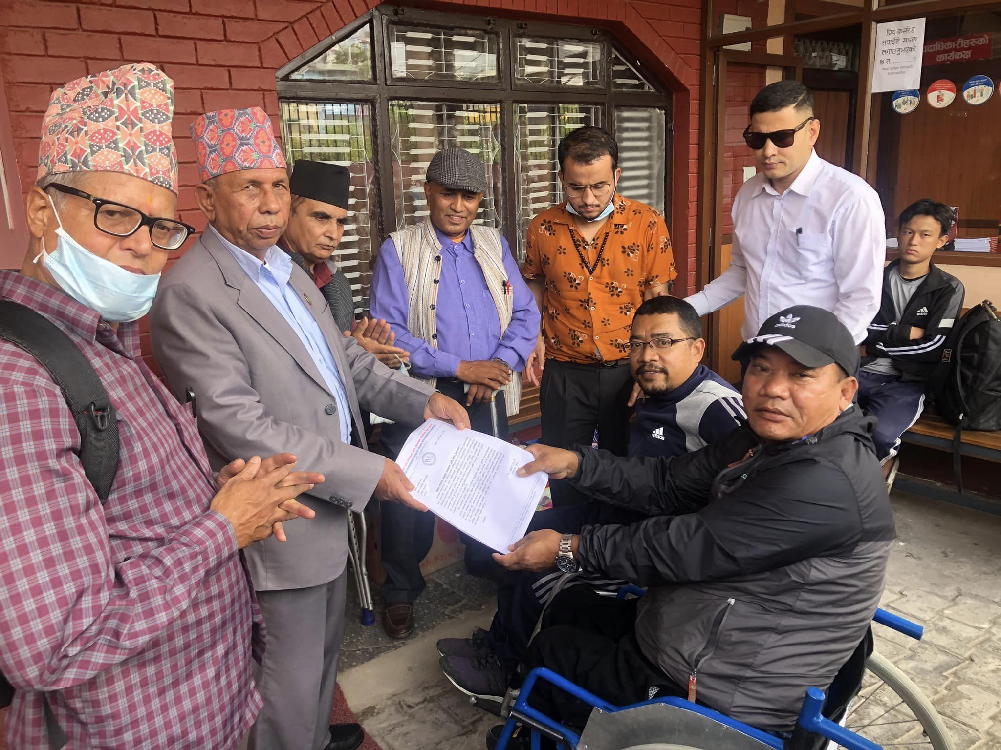 President of CIL-kathmandu along with delegates(8 people) handing over the position paper
